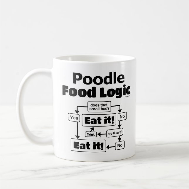 Mug Logique alimentaire de caniche (Gauche)