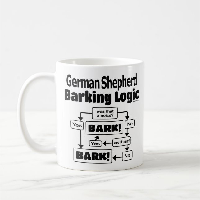 Mug Logique allemande d'écorce berger (Gauche)