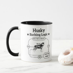 Mug Logique d'aboiement de Husky Chien Sibérien Drôle 