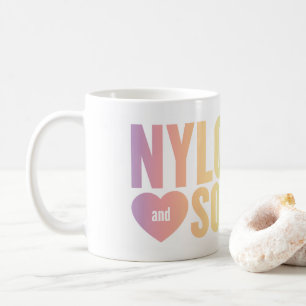 Mug Logo d'arc-en-ciel avec les talons turquoises