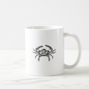 Mug Logo de crabe bleu (noir et blanc)