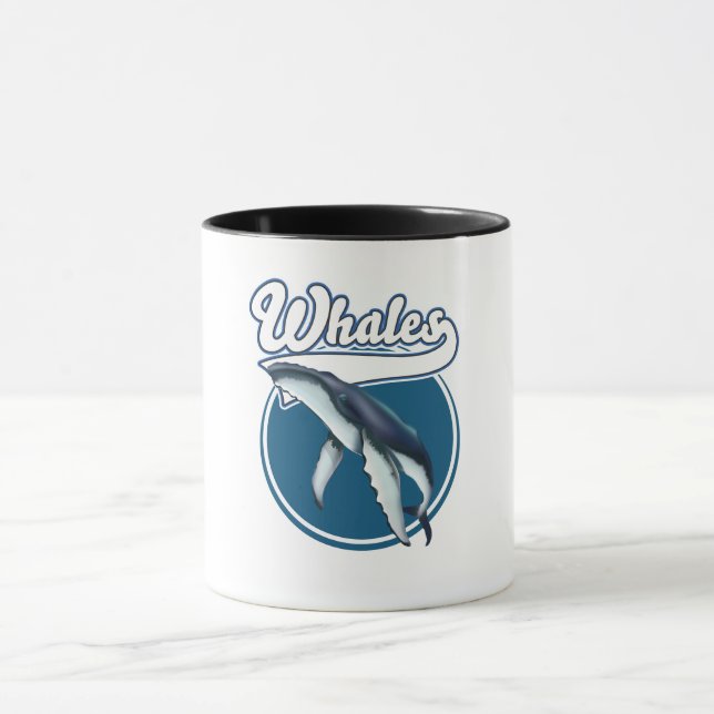 Mug Logo de dessin animé de baleine (Centre)