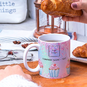 Mug Logo de la parties scintillant de cuisson rose vif