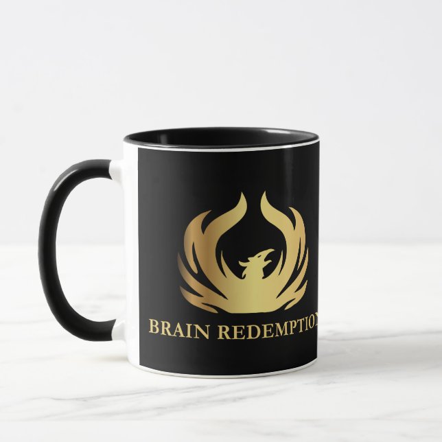 Mug Logo de la rédemption du cerveau Phoenix d'or (Gauche)