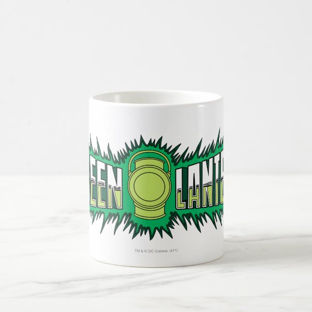 Mug Logo de lanterne verte - Flammes vertes (Centre)