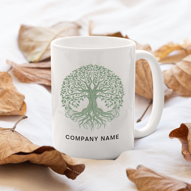 Mug Logo de l'arbre de vie de l'entreprise (Créateur téléchargé)