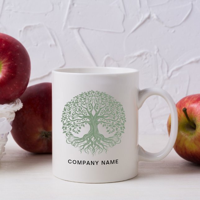 Mug Logo de l'arbre de vie de l'entreprise (Créateur téléchargé)