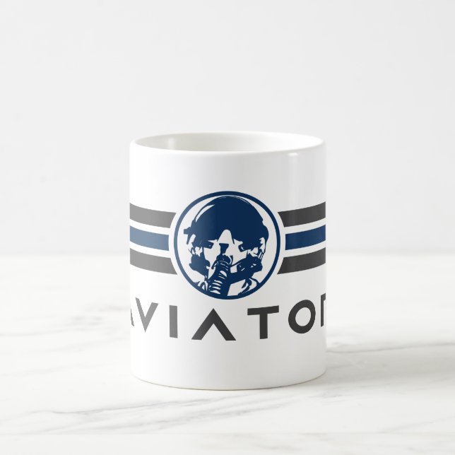 Mug Logo de l'aviateur avec casque de pilote de chasse (Centre)