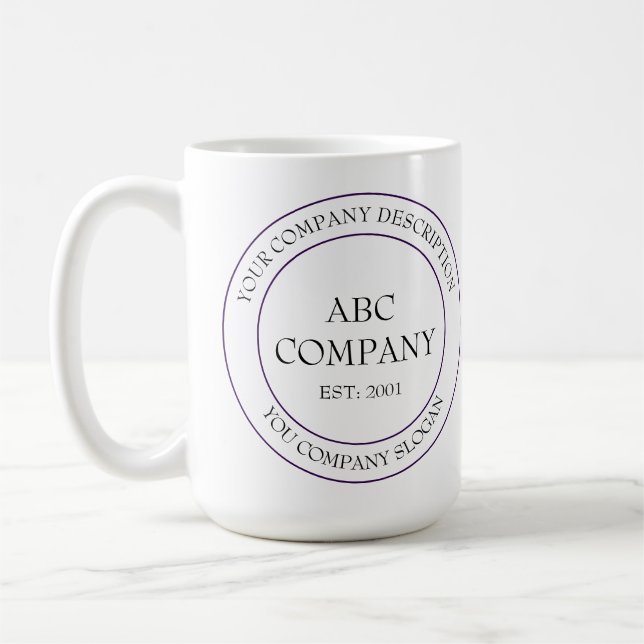 Mug Logo de l'entreprise customisée Mission Slogan (Gauche)