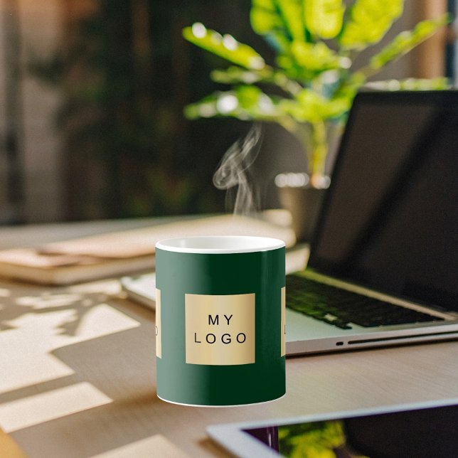 Mug Logo de l'entreprise forêt vert émeraude (Créateur téléchargé)