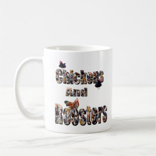 Mug Logo de l'image de poulet et de coqs,