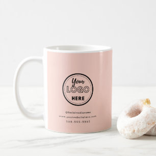 Mug Logo de marque professionnelle minimaliste rose