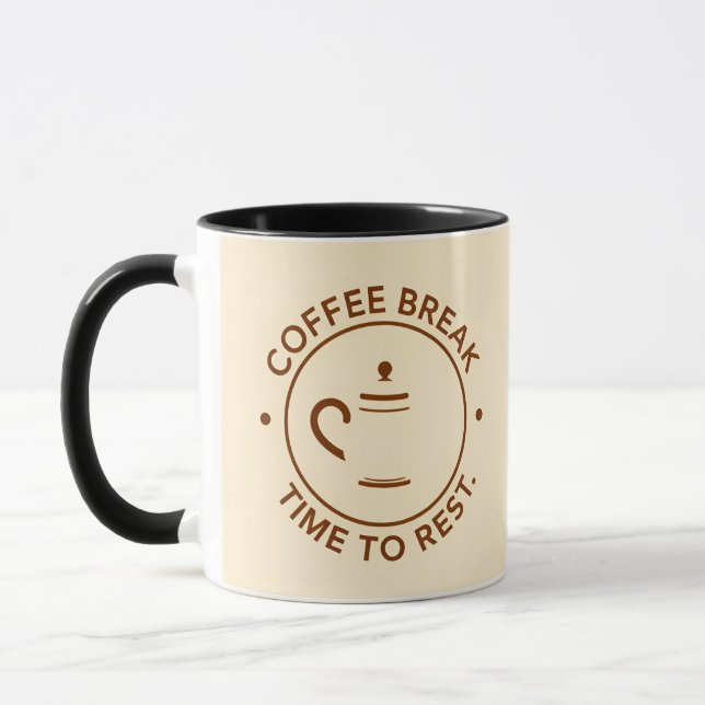 Mug Logo de pause café sur fond beige (Gauche)