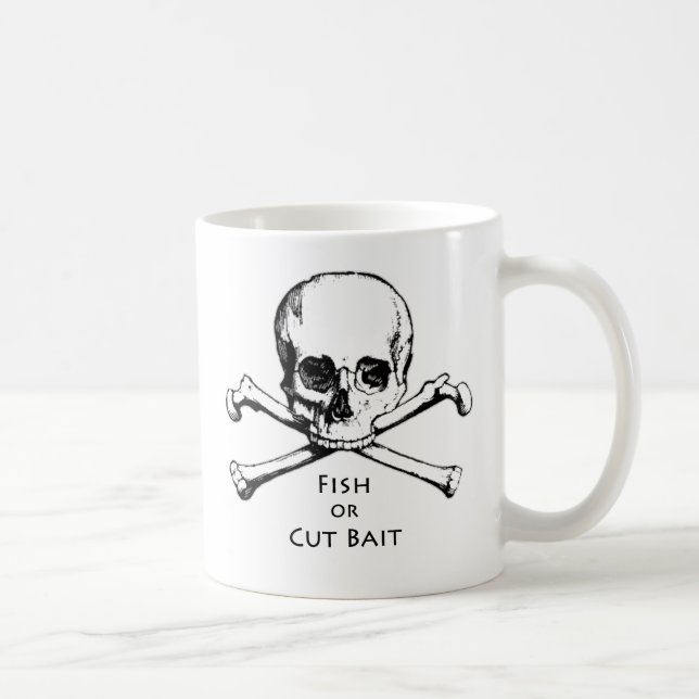 Mug Logo de pirate de jolly roger de "poissons ou (Droite)