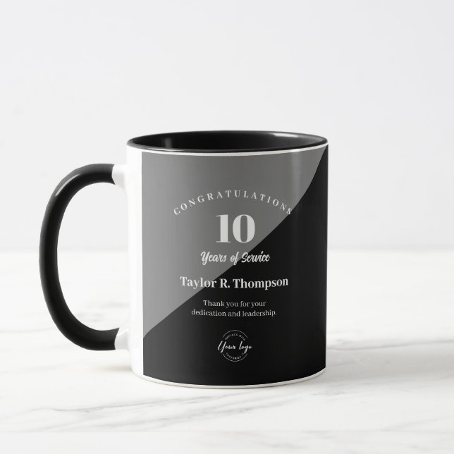 Mug Logo de reconnaissance des années de service perso (Gauche)
