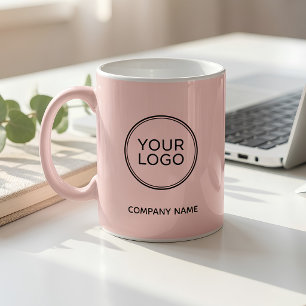 Mug Logo de société personnalisé rose