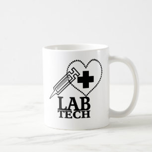 MUG LOGO DE SYRINGE DE COEUR DE LA TECHNOLOGIE LABORAT