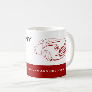 Mug Logo de voiture rouge, concessionnaire automobile 