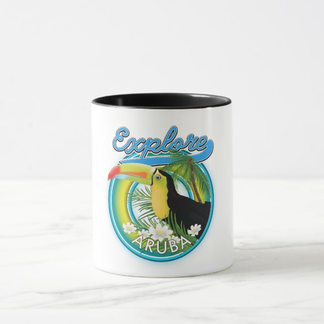 Mug Logo de voyage Explore Aruba (Centre)