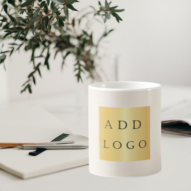 Mug Logo d'entreprise couleur crème beige (Créateur téléchargé)