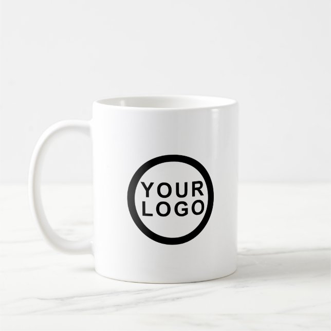 Mug Logo d'entreprise Marque professionnelle Blanc  (Gauche)