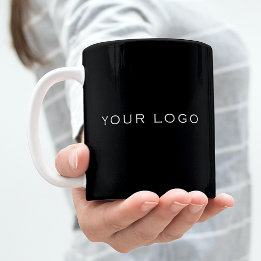 Mug Logo d'entreprise noir rectangulaire