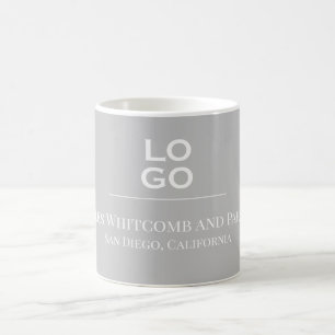 Mug Logo d'entreprise ou d'entreprise personnalisé gri