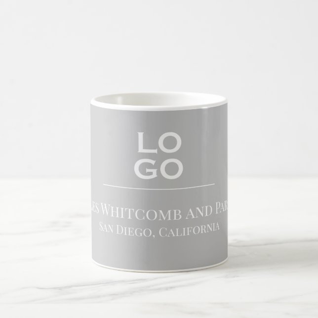 Mug Logo d'entreprise ou d'entreprise personnalisé gri (Centre)