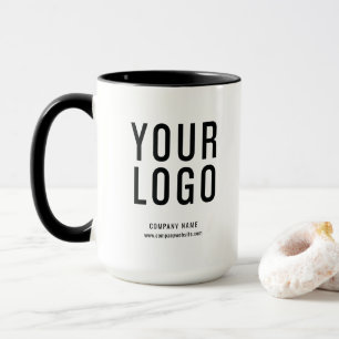 Mug Logo d'entreprise personnalisé noir promotionnel