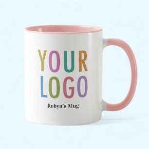 Mug Logo d'entreprise personnalisé Pink Two Tone Emplo