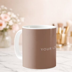 Mug Logo d'entreprise rectangulaire marron moka