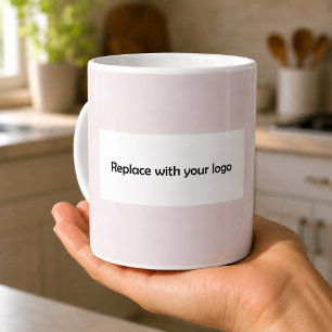 Mug Logo d'entreprise rectangulaire rose blush