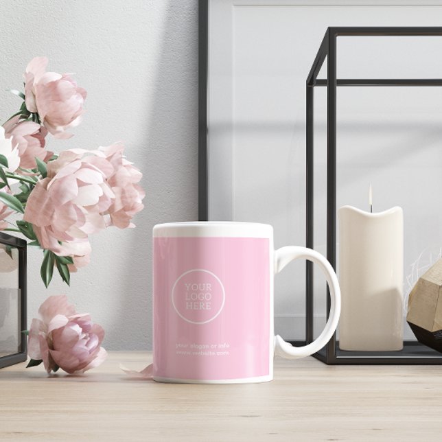 Mug Logo d'entreprise | Rose professionnel moderne (Créateur téléchargé)