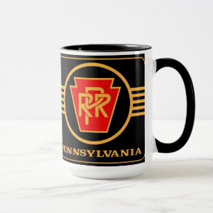 Mug Logo du chemin de fer de Pennsylvanie, noir et or