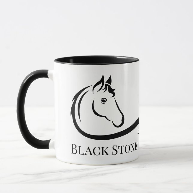 Mug Logo du ranch cheval marque équestre stable (Gauche)