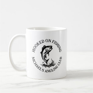 Mug Logo Enclin à la pêche, Club de pêche personnalisé