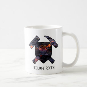 Mug Logo marteau "La géologie déchire" avec coulée de