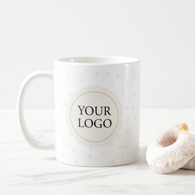 Mug Logo minimal d'affaires simple en ivoire personnal (Avec donut)