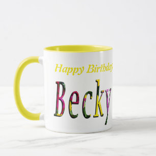 Mug Logo nommé floral de Becky,