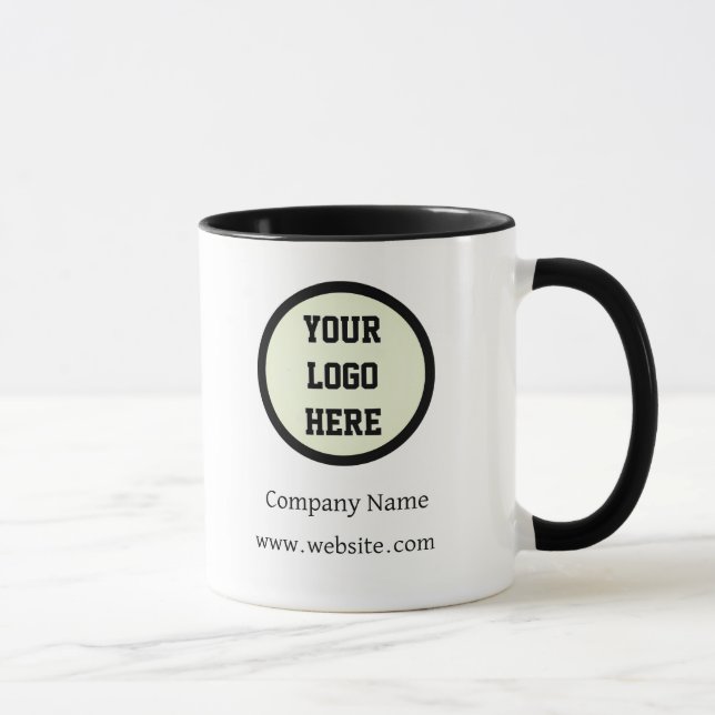 Mug Logo Personnalisé Entreprise Noir Blanc Entreprise (Droite)