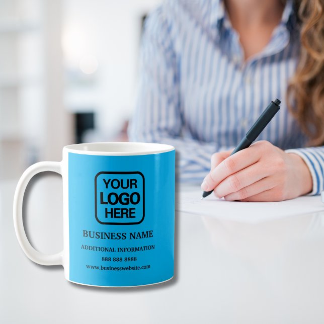 Mug Logo professionnel bleu clair (Créateur téléchargé)