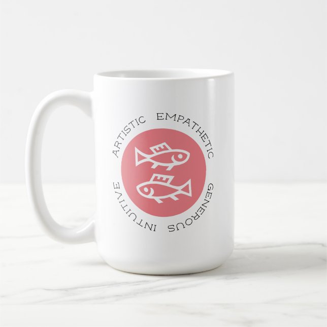 Mug Logo rose Poissons Symbole Zodiaque étoile Astrolo (Gauche)