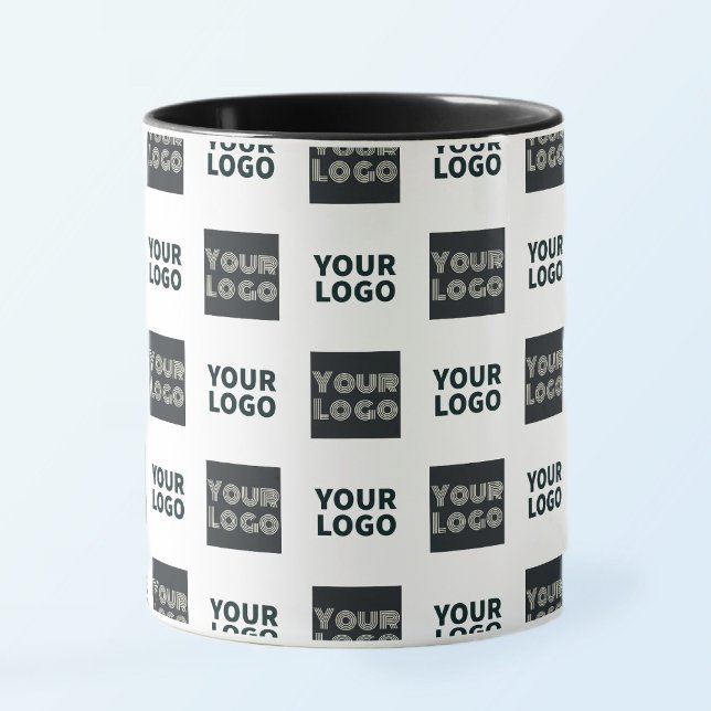 Mug Logo simple à répétition 2 | Blanc (Créateur téléchargé)