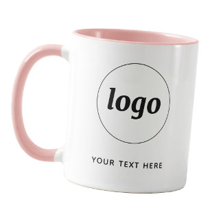 Mug Logo simple et marque commerciale texte rose pâle