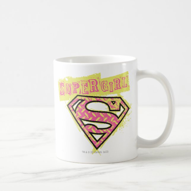Mug Logo Supergirl Grunge Rose (Droite)