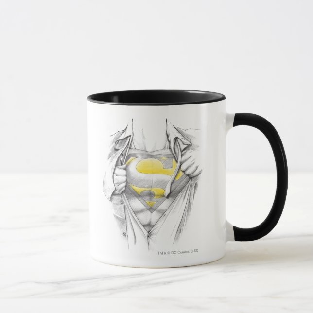 Mug Logo Superman de la poitrine esquissée (Droite)