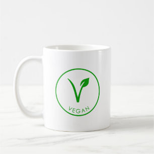 Mug Logo Vegan   Étiquette Vegan vert   Symbole végéta