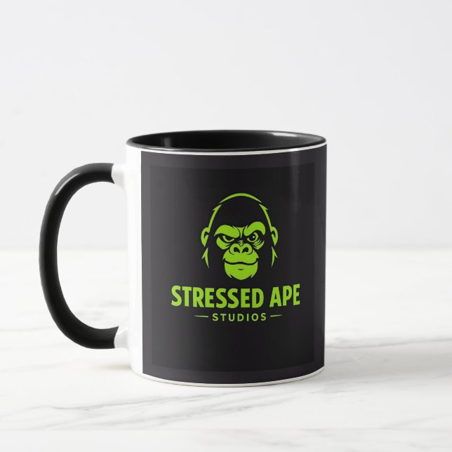 Mug Logo vert du studio Stressed Ape (Gauche)