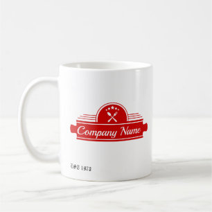 Mug Logo vintage / Retro Red White Spoon & Fork Diner
