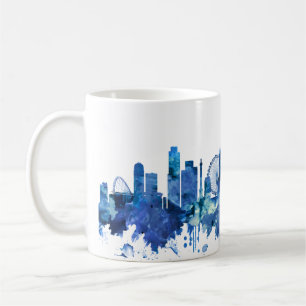 Mug London England Skyline Blue
